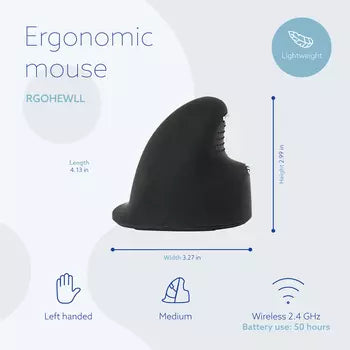 R-Go HE Mouse medium left, wireless