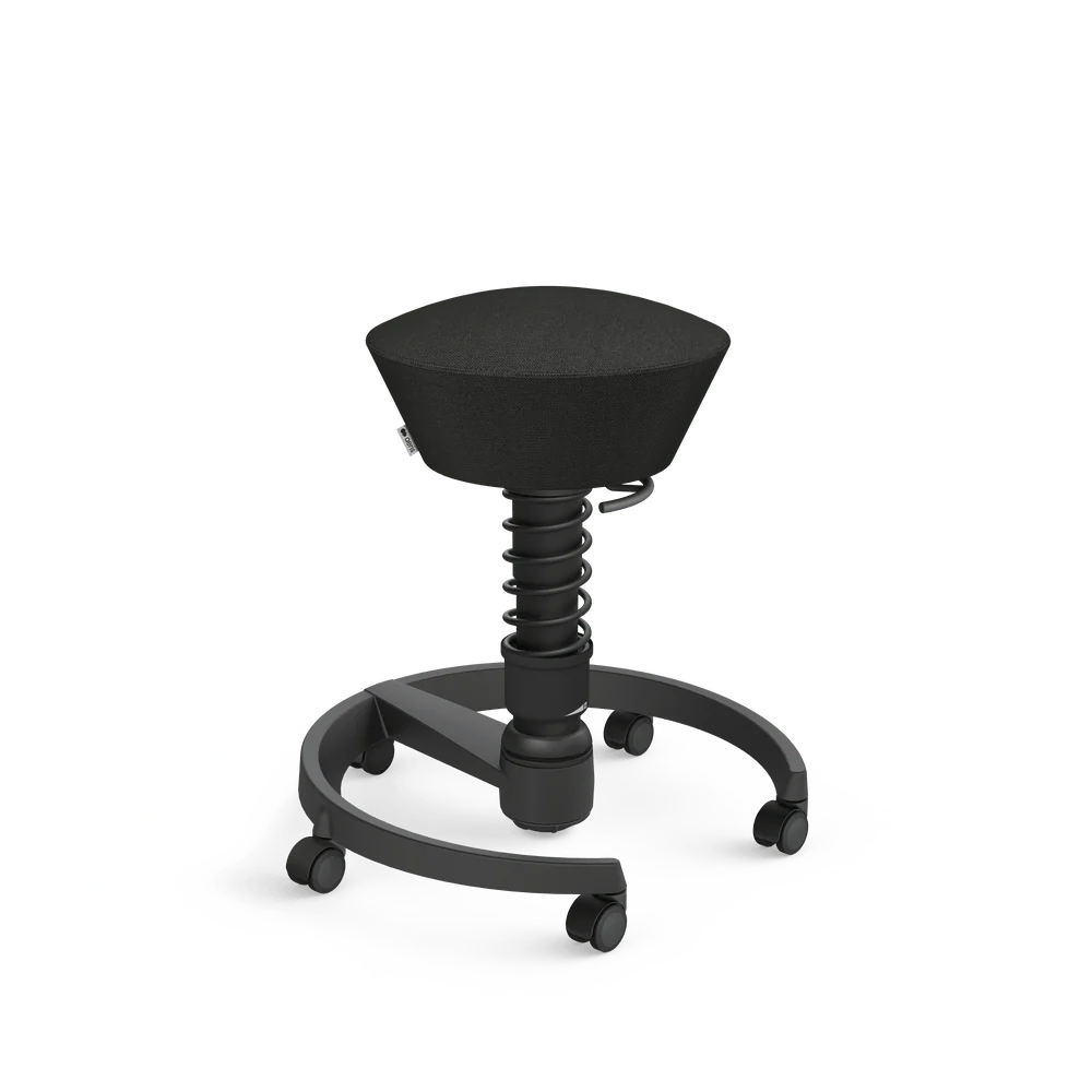 Swopper, black Capture wool blend, black frame, castors