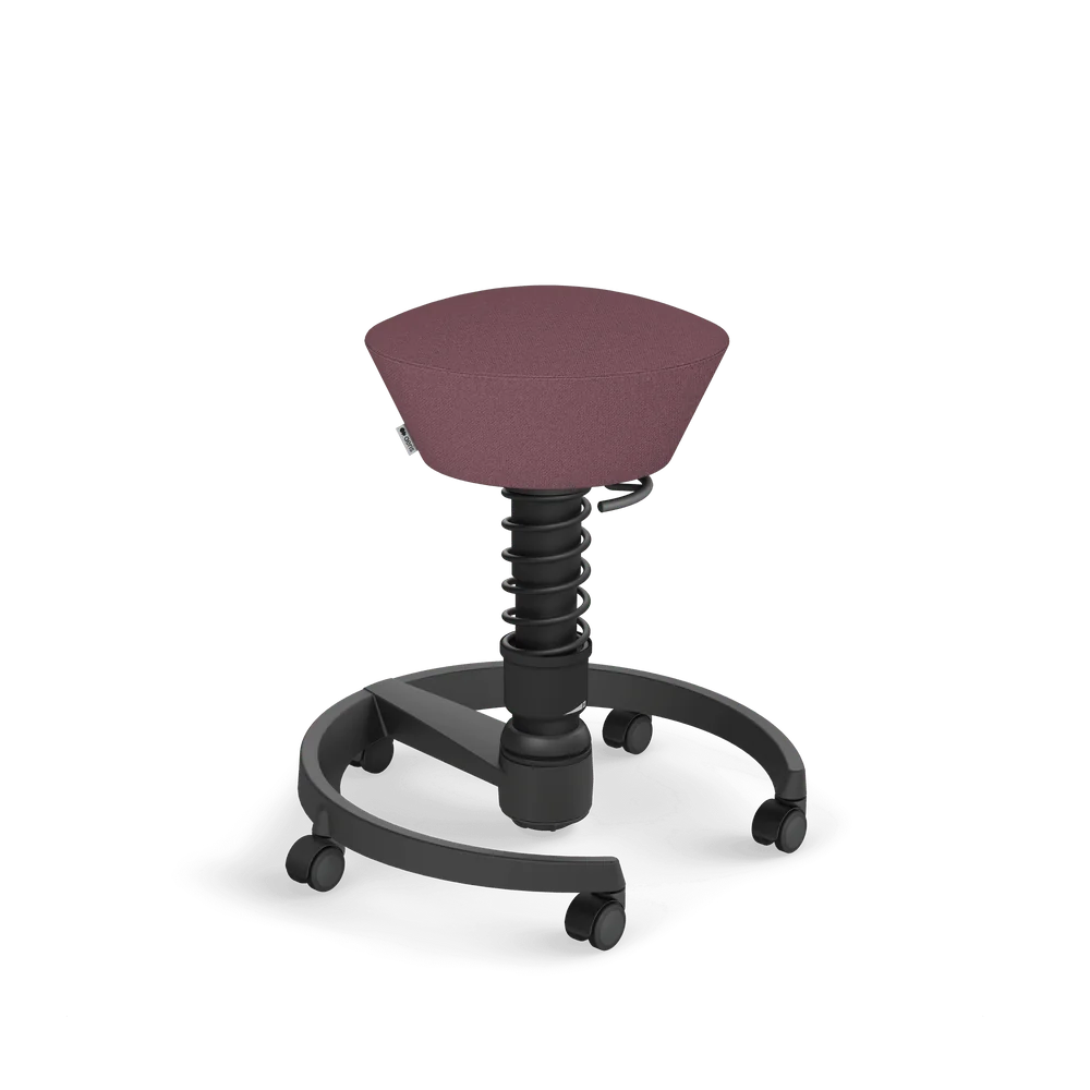 Swopper, light violet mélange Cura recycled polyester, black frame, castors