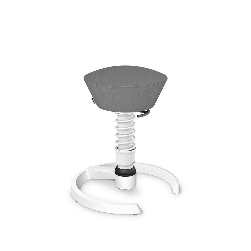 Swopper, light grey mélange Cura recycled polyester, white frame, glides